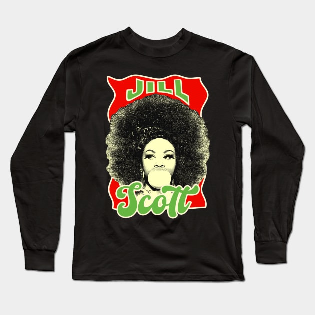 Jill Scott Long Sleeve T-Shirt by Mandegraph